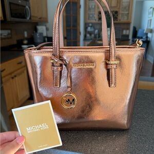 Michael Kors Shiny Copper Tote Bag